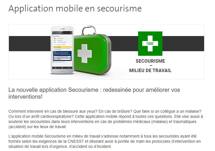 Application mobile en secouriste