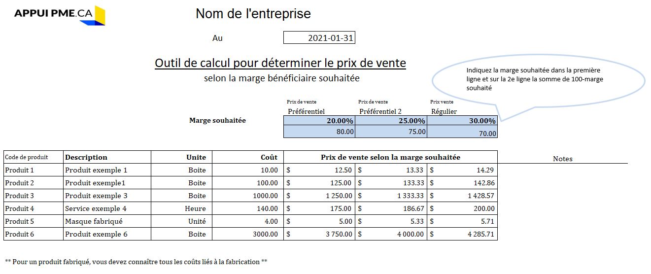 Outil De Calcul De Prix De Vente Inclus L outil De Calcul Du Co t De